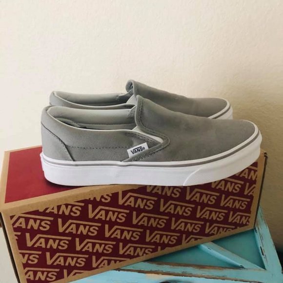 Vans Shoes - Vans gray slip ons 7